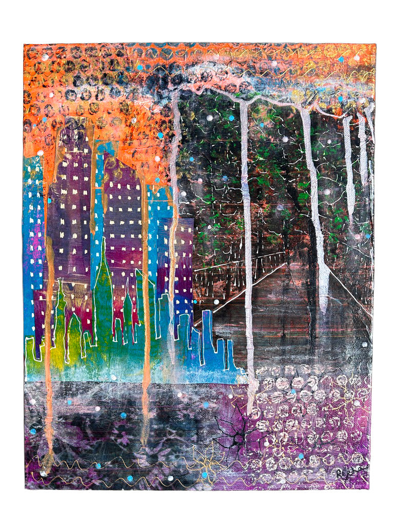 Original Artwork: The High Line Mixed Media Collage