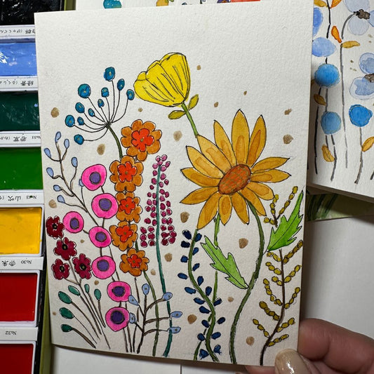How to Paint Simple Botanical Art Note Cards with Watercolor