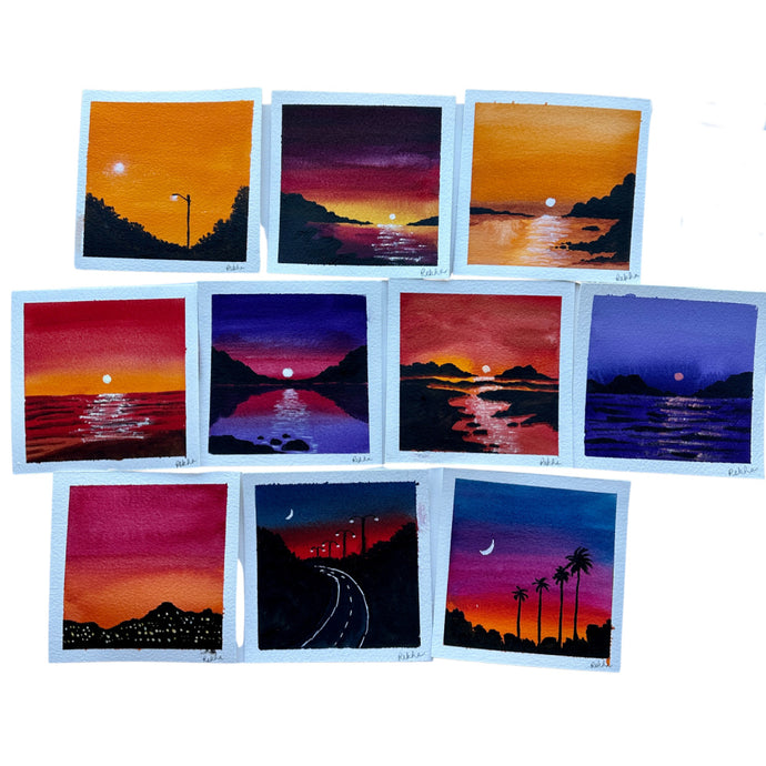 My Weekend Creative Project: Painting Watercolor Sunsets