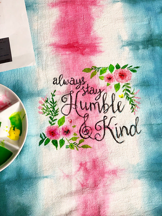 DIY Project:  Fabric Painting and Hand-Lettering on a Tea Towel