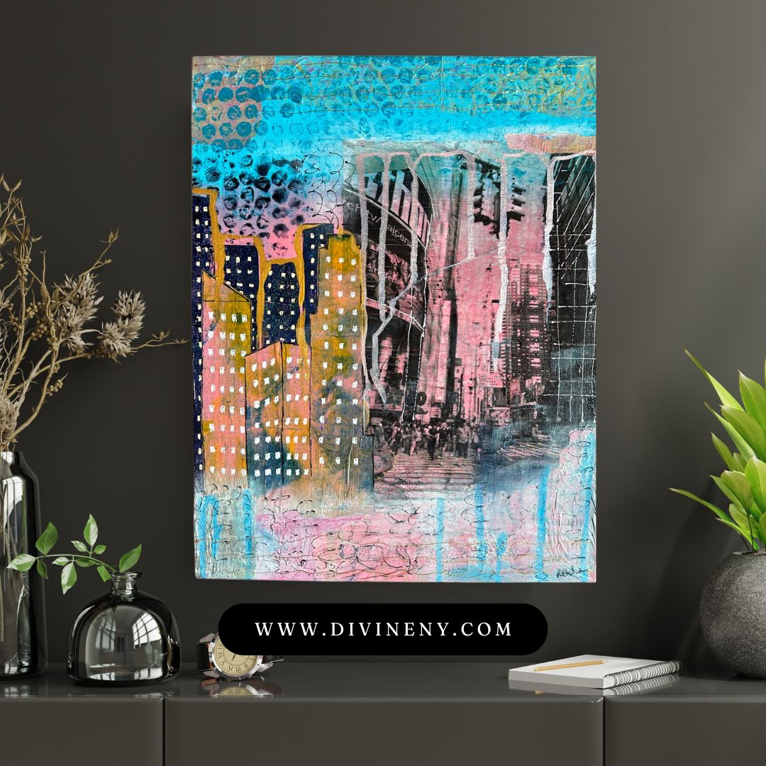 Original Artwork: Times Square Mixed Media Collage