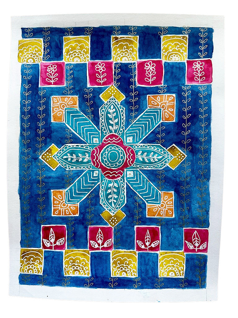 Watercolor Art, Rangoli Graffiti ONE