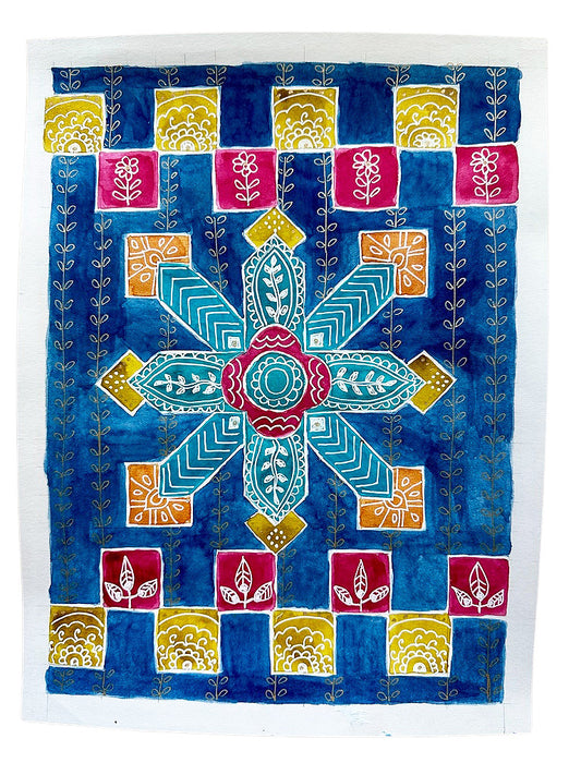 Watercolor Art, Rangoli Graffiti ONE