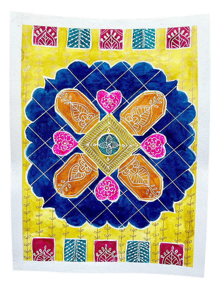 Original Watercolor Art Rangoli Graffiti THREE – Divine NY & Co.