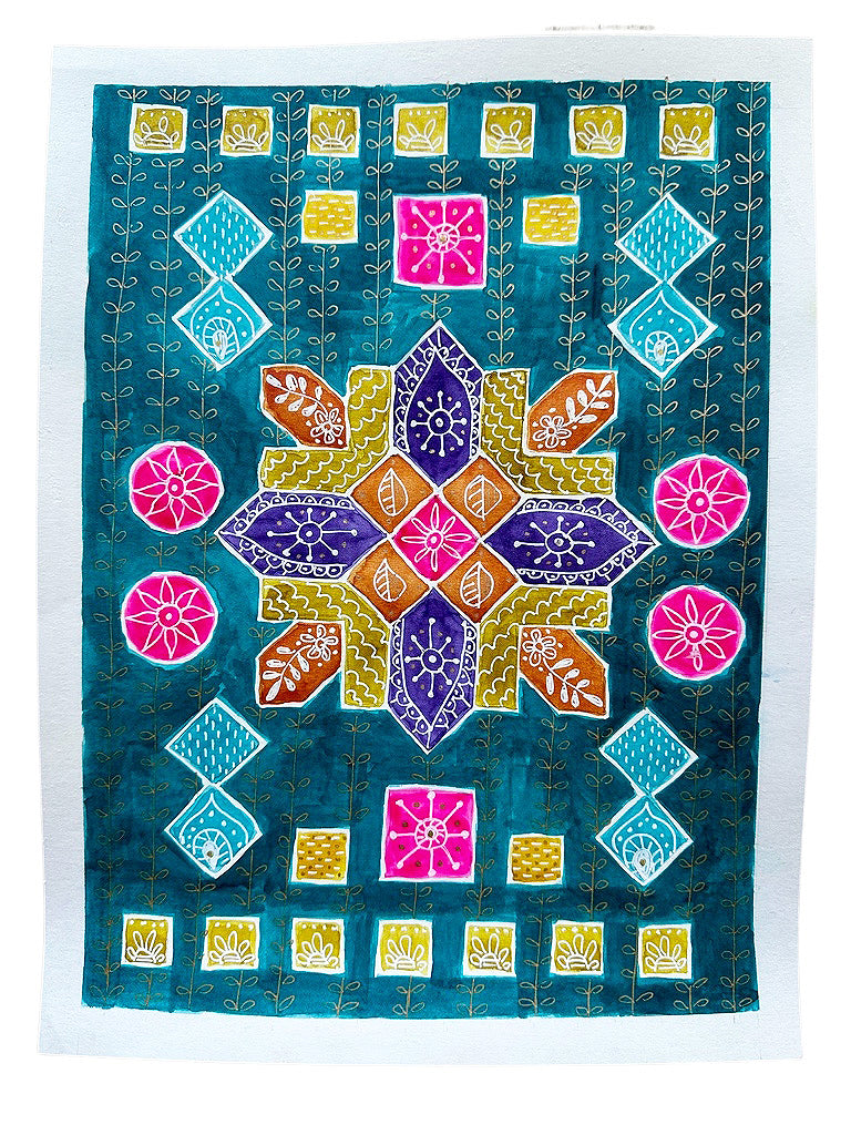 Watercolor Art Rangoli Graffiti Four