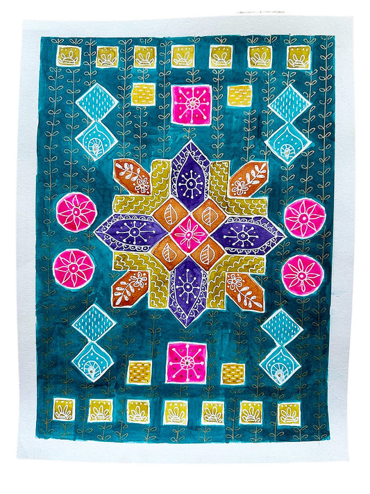 Watercolor Art Rangoli Graffiti Four