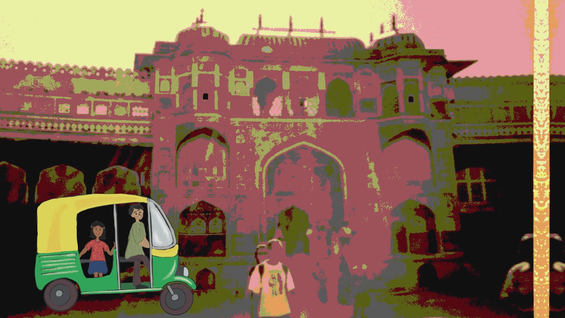 Load video: Animated auto rickshaw