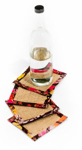 Burlap Coasters for Drinks, Candles and Plants