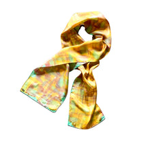 Load image into Gallery viewer, Hand Painted Silk Scarf Golden Honey