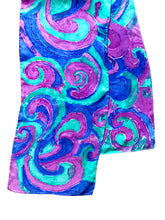 Load image into Gallery viewer, Swirl Print Hand Painted Silk Scarf