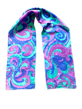 Load image into Gallery viewer, Swirl Print Hand Painted Silk Scarf