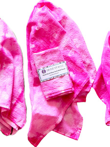 Hand Dyed Flour Sack Tea Towel in Pink