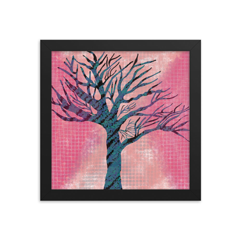 Framed Textured Tree Art Print